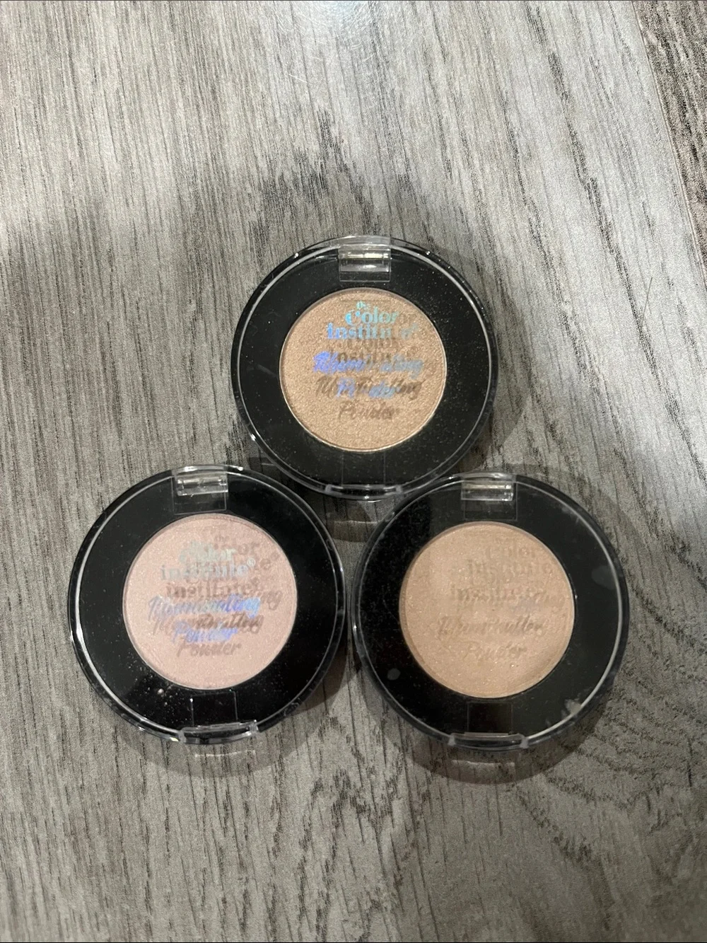 Pressed Highlighter and Bronzer Trio - Champagne, Rose Gold & Warm Beige Glow